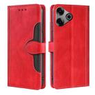 For Tecno Pova 6 Pro 5G Skin Feel Magnetic Buckle Leather Phone Case(Red) - 1