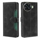 For Tecno Spark 20 Pro+ 4G Skin Feel Magnetic Buckle Leather Phone Case(Black) - 1