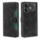 For Tecno Pova 6 5G Skin Feel Magnetic Buckle Leather Phone Case(Black) - 1