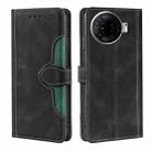 For Tecno Camon 30 Pro 5G Skin Feel Magnetic Buckle Leather Phone Case(Black) - 1