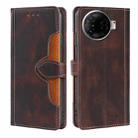 For Tecno Camon 30 Pro 5G Skin Feel Magnetic Buckle Leather Phone Case(Brown) - 1