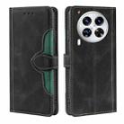 For Tecno Camon 30 Premier 5G Skin Feel Magnetic Buckle Leather Phone Case(Black) - 1