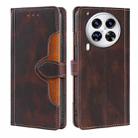 For Tecno Camon 30 Premier 5G Skin Feel Magnetic Buckle Leather Phone Case(Brown) - 1