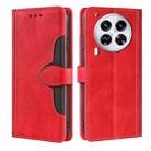 For Tecno Camon 30 Premier 5G Skin Feel Magnetic Buckle Leather Phone Case(Red) - 1