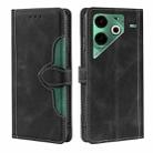 For Tecno Pova 6 Neo 4G Skin Feel Magnetic Buckle Leather Phone Case(Black) - 1