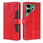 For Tecno Pova 6 Neo 4G Skin Feel Magnetic Buckle Leather Phone Case(Red) - 1