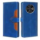 For Tecno Spark 30C 4G Skin Feel Magnetic Buckle Leather Phone Case(Blue) - 1