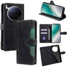 For Tecno Camon 40 Premier 5G Skin Feel Magnetic Buckle Leather Phone Case(Black) - 1