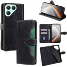 For Tecno Pova 7 Pro Skin Feel Magnetic Buckle Leather Phone Case(Black) - 1