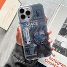 For iPhone 14 Dual-side IMD Astronaut Frosted Phone Case(Blue Grey) - 1