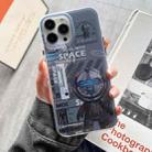 For iPhone 14 Pro Dual-side IMD Astronaut Frosted Phone Case(Blue Grey) - 1