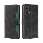For Xiaomi Redmi Note 12 Turbo Skin Feel Magnetic Buckle Leather Phone Case(Black) - 1