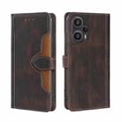 For Xiaomi Redmi Note 12 Turbo Skin Feel Magnetic Buckle Leather Phone Case(Brown) - 1