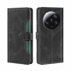 For Xiaomi 13 Ultra 5G Skin Feel Magnetic Buckle Leather Phone Case(Black) - 1