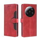 For Xiaomi 13 Ultra 5G Skin Feel Magnetic Buckle Leather Phone Case(Red) - 1