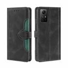 For Xiaomi Redmi Note 12S 4G Skin Feel Magnetic Buckle Leather Phone Case(Black) - 1