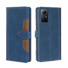 For Xiaomi Redmi Note 12S 4G Skin Feel Magnetic Buckle Leather Phone Case(Blue) - 1