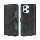 For Xiaomi Redmi 12 4G Skin Feel Magnetic Buckle Leather Phone Case(Black) - 1