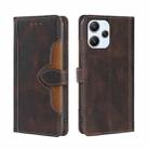 For Xiaomi Redmi 12 4G Skin Feel Magnetic Buckle Leather Phone Case(Brown) - 1