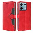 For Xiaomi Redmi Note 13 4G Skin Feel Magnetic Buckle Leather Phone Case(Red) - 1