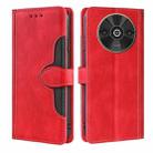 For Xiaomi Redmi A3 4G Skin Feel Magnetic Buckle Leather Phone Case(Red) - 1