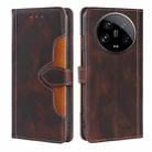 For Xiaomi 14 Ultra 5G Skin Feel Magnetic Buckle Leather Phone Case(Brown) - 1