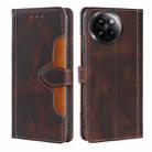 For Xiaomi Civi 4 Pro Skin Feel Magnetic Buckle Leather Phone Case(Brown) - 1