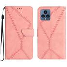 For T-Mobile T Phone 5G Stitching Embossed Leather Phone Case(Pink) - 1