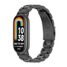 For Xiaomi Mi Band 8 / 9 / 9 NFC Mijobs Three Bead Stainless Steel Watch Band(Black) - 1