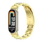 For Xiaomi Mi Band 8 Mijobs Three Bead Stainless Steel Watch Band(Gold) - 1