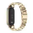 For Xiaomi Mi Band 8 / 9 / 9 NFC Mijobs Three Bead Stainless Steel Watch Band(Gold) - 3