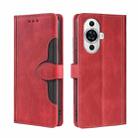For Huawei nova 11 4G Skin Feel Magnetic Buckle Leather Phone Case(Red) - 1