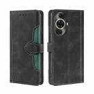 For Huawei nova 11 Pro 4G / 11 Ultra 4G Skin Feel Magnetic Buckle Leather Phone Case(Black) - 1