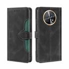 For Huawei Enjoy 60X Skin Feel Magnetic Buckle Leather Phone Case(Black) - 1