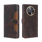 For Huawei Enjoy 60X Skin Feel Magnetic Buckle Leather Phone Case(Brown) - 1