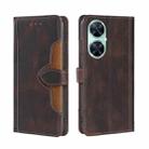 For Huawei Enjoy 60 Pro / nova 11i Skin Feel Magnetic Buckle Leather Phone Case(Brown) - 1