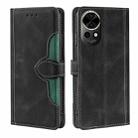 For Huawei nova 12 5G Skin Feel Magnetic Buckle Leather Phone Case(Black) - 1