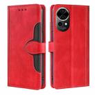 For Huawei nova 12 5G Skin Feel Magnetic Buckle Leather Phone Case(Red) - 1