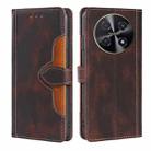 For Huawei nova 12i 4G Skin Feel Magnetic Buckle Leather Phone Case(Brown) - 1