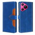 For Huawei Pura 70 5G Skin Feel Magnetic Buckle Leather Phone Case(Blue) - 1