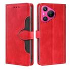 For Huawei Pura 70 5G Skin Feel Magnetic Buckle Leather Phone Case(Red) - 1