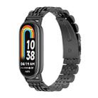 For Xiaomi Mi Band 8 Mijobs Seven Bead Stainless Steel Watch Band(Black) - 1