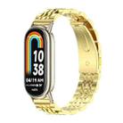 For Xiaomi Mi Band 8 Mijobs Seven Bead Stainless Steel Watch Band(Gold+Light Gold) - 1