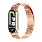 For Xiaomi Mi Band 8 Mijobs Seven Bead Stainless Steel Watch Band(Rose Gold) - 1