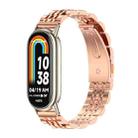 For Xiaomi Mi Band 8 Mijobs Seven Bead Stainless Steel Watch Band(Rose Gold+Light Gold) - 1