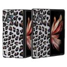 For vivo X Fold2 ABEEL Black Edge Leopard Phone Case(Silver Leopard) - 1