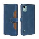 For Nokia C12 Skin Feel Magnetic Buckle Leather Phone Case(Blue) - 1