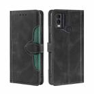 For Nokia C22 Skin Feel Magnetic Buckle Leather Phone Case(Black) - 1