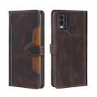 For Nokia C22 Skin Feel Magnetic Buckle Leather Phone Case(Brown) - 1