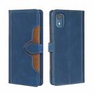 For Nokia C02 TA-1522 Skin Feel Magnetic Buckle Leather Phone Case(Blue) - 1